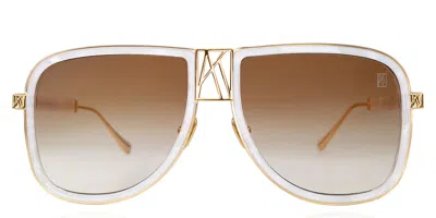 Anna-karin Karlsson Logo Dude Pearl Women's Sunglasses Gold Size 56