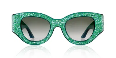 Anna-karin Karlsson Lucky Goes To Vegas Emerald Crystal Women's Sunglasses Green Size 49
