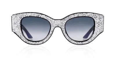 Anna-karin Karlsson Lucky Goes To Vegas Ice Crystal Women's Sunglasses Black Size 49 In Blue
