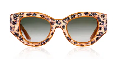 Anna-karin Karlsson Lucky Goes To Vegas Leopard Women's Sunglasses Orange Size 49 In Multi