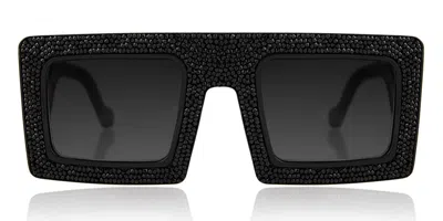 Anna-karin Karlsson Mother Beep Black Crystal Women's Sunglasses Black Size 25 In Purple