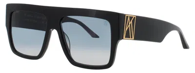 Anna-karin Karlsson Mr 3 Am Stories Acetate Sunglasses, 58-15-150, Gradient Lens, Case Included In Black Gold - Black / Grey Gradient