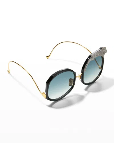 Anna-karin Karlsson Anna Karin Karlsson Ice Crystal Acetate Sunglasses In Pattern