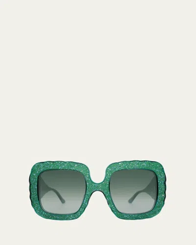 Anna-karin Karlsson Shade Of Shelly Crystal Square Sunglasses In Pink