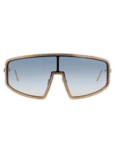 Anna-karin Karlsson Shady Luv 2.1 Sunglasses In Gold - Blue Gradient