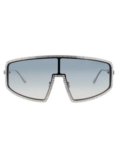 Anna-karin Karlsson Shady Luv 2.4 Sunglasses In White Gold - White Gold - Gradient Blue Mirror