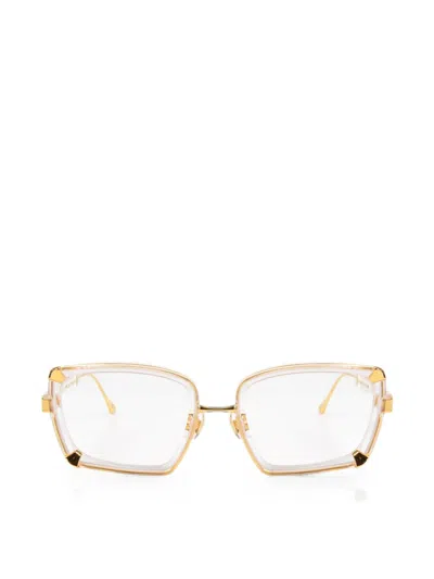 Anna-karin Karlsson Silver Moon Square-frame Glasses In Gold