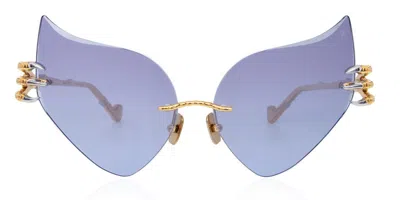 Anna-karin Karlsson The Claw & The Nest - Cat 2.0 Gold Violet Women's Sunglasses Gold Size Standard