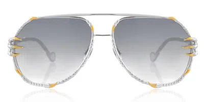 Anna-karin Karlsson The Claw Pilot White Gold Women's Sunglasses Silver Size 62