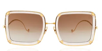 Anna-karin Karlsson White Moon Pearl Women's Sunglasses Gold Size 56
