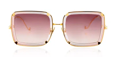 Anna-karin Karlsson White Moon Pink Women's Sunglasses Gold Size 56