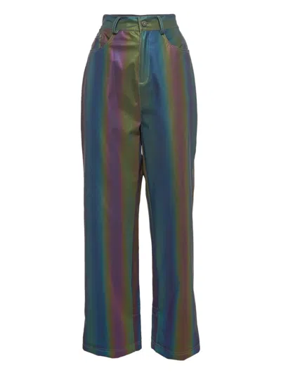 Pre-owned Annakiki Reflective-patterned Trousers In Black