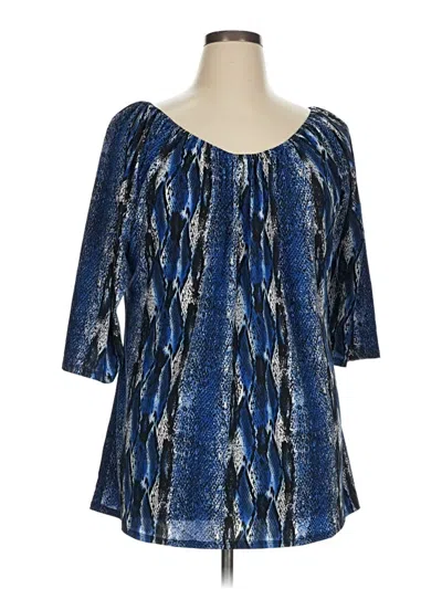 Pre-owned Annalee + Hope 3/4 Sleeve Blouse In Blue