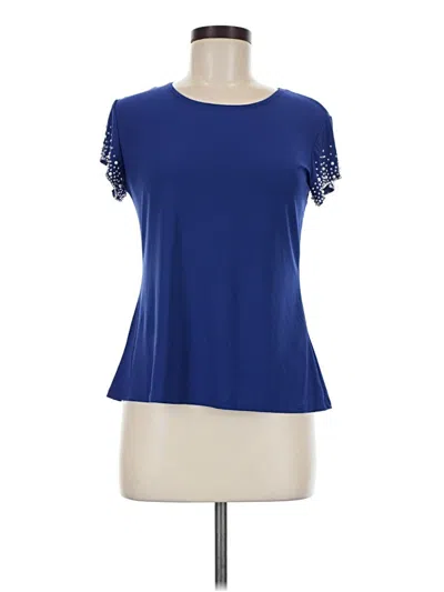 Pre-owned Annalee + Hope Short Sleeve Top Blue Sweetheart Neckline Tops