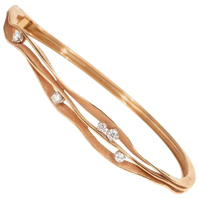 Pre-owned Annamaria Cammilli "dune" 3 Layer Bracelet With Diamonds In 18 Karat Pink Gold