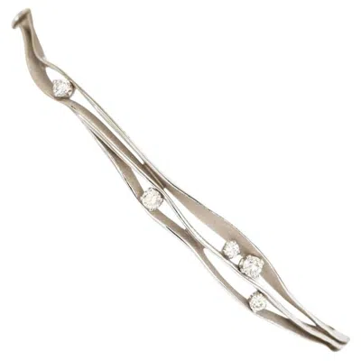 Pre-owned Annamaria Cammilli "dune" 3-layer Bracelet With Diamonds In 18 Karat White Gold