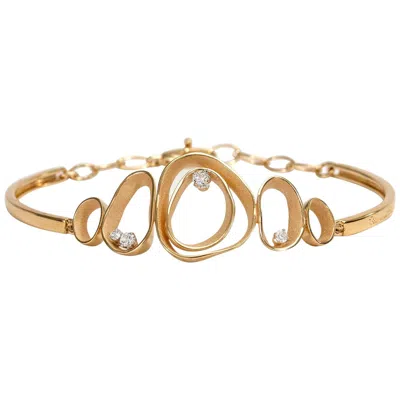 Pre-owned Annamaria Cammilli "dune" Bracelet With Diamonds In 18 Karat Orange Gold