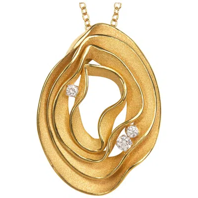 Pre-owned Annamaria Cammilli "dune" Pendant Necklace With Diamonds In 18 Karat Orange Gold