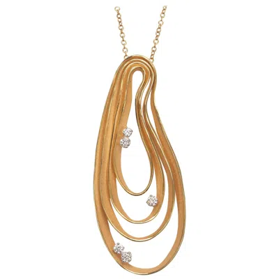 Pre-owned Annamaria Cammilli "dune" Pendant Necklace With Diamonds In 18 Karat Orange Gold