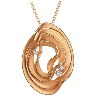Pre-owned Annamaria Cammilli "dune" Pendant Necklace With Diamonds In 18 Karat Pink Gold
