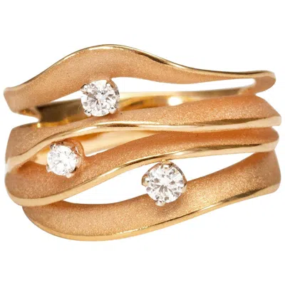 Pre-owned Annamaria Cammilli "dune Royal" Ring With Diamonds In 18 Karat Champagne Gold In Multi