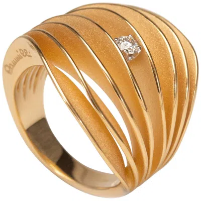 Pre-owned Annamaria Cammilli "dune Velaa" Ring With Diamond In 18 Karat Apricot Gold In Orange