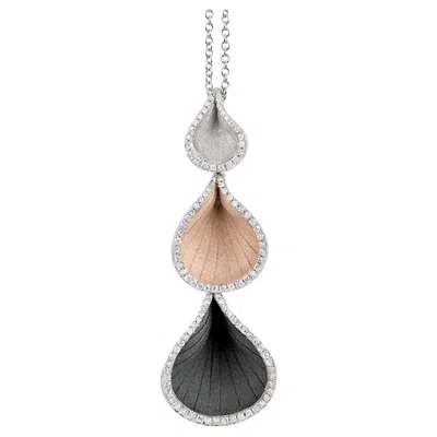 Pre-owned Annamaria Cammilli "goccia" Pendant Necklace With Diamonds In 18 Karat Gold In Multi