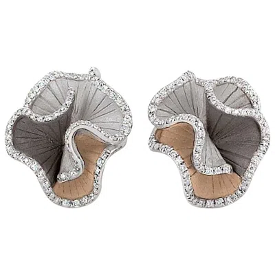 Pre-owned Annamaria Cammilli "sultana" Earrings With Diamonds In Three Shades Of 18k Gold In Multi