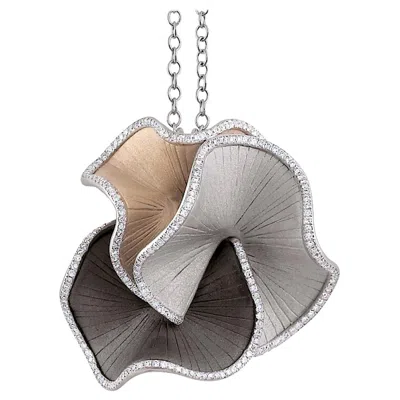 Pre-owned Annamaria Cammilli "sultana" Large Pendant Necklace With Diamonds In 18k Gold In Multi