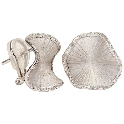 Pre-owned Annamaria Cammilli "sultana" Stud Earrings With Diamonds In 18 Karat White Gold
