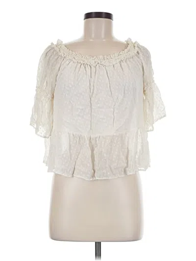 Pre-owned Annarita N Short Sleeve Blouse In Ivory