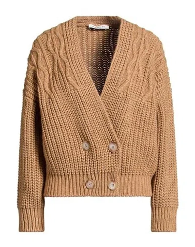 Annarita N Woman Cardigan Camel Size M Acrylic, Wool, Viscose, Alpaca Wool In Beige