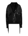 Annarita N Woman Jacket Black Size 10 Synthetic Fibers, Cotton, Wool, Alpaca Wool, Viscose In Black