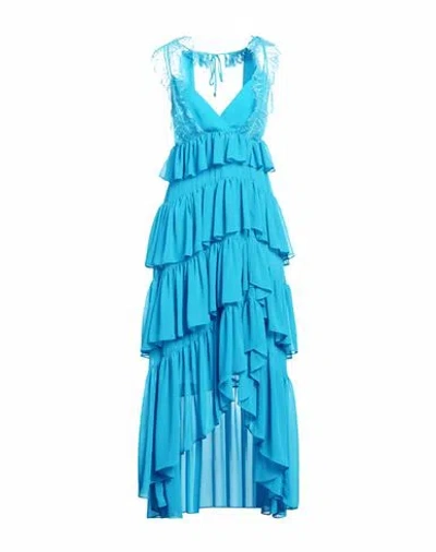 Annarita N Woman Midi Dress Turquoise Size M Polyester In Blue