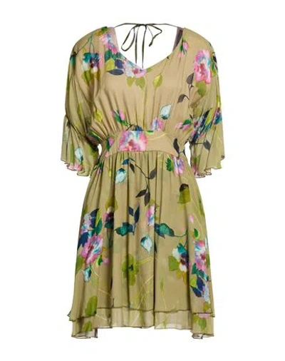 Annarita N Woman Mini Dress Military Green Size S Polyester