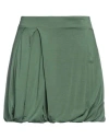 Annarita N Woman Mini Skirt Military Green Size 8 Viscose, Elastane