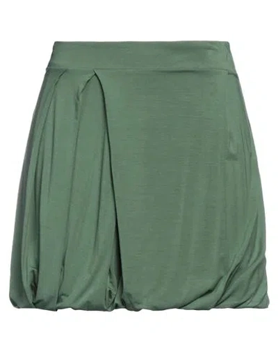 Annarita N Woman Mini Skirt Military Green Size 8 Viscose, Elastane