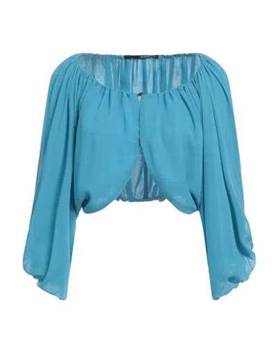 Annarita N Woman Shrug Pastel Blue Size M Polyester