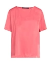 Annarita N Woman Top Coral Size S Polyester In Red