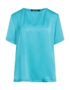 Annarita N Woman Top Turquoise Size M Polyester In Blue