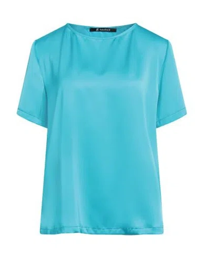 Annarita N Woman Top Turquoise Size M Polyester In Blue