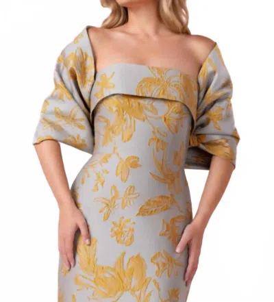 Anne Barge Bryn Wrap In Mustard/steel In Yellow