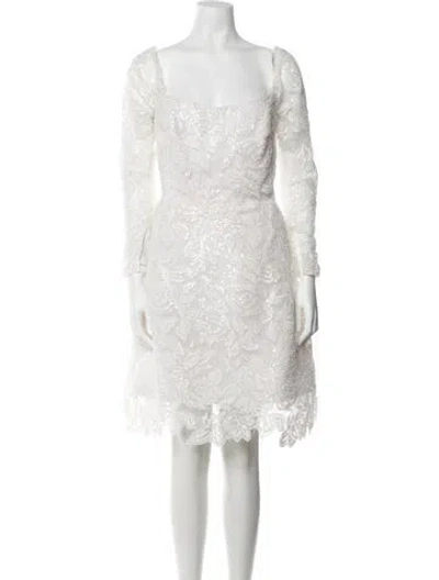 Pre-owned Anne Barge Floral Print Mini Dress W/ Tags In White