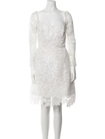 Pre-owned Anne Barge Floral Print Mini Dress W/ Tags In White