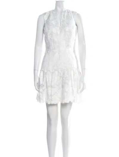 Pre-owned Anne Barge Lace Pattern Mini Dress W/ Tags In Multicolor