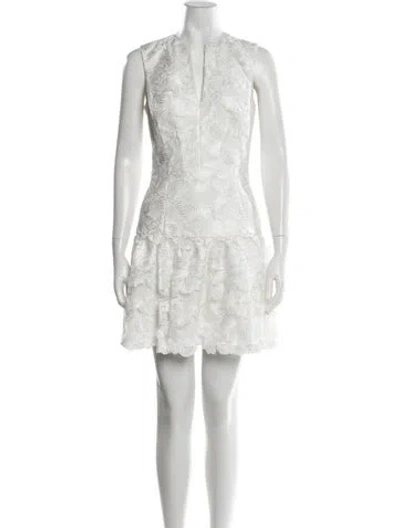 Pre-owned Anne Barge Lace Pattern Mini Dress W/ Tags In White