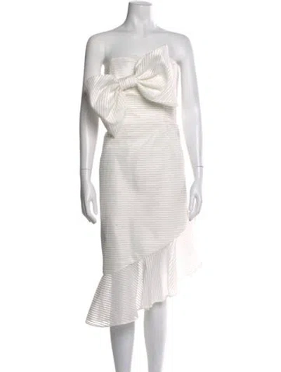 Pre-owned Anne Barge Lwd By  "stand By Me" Midi Length Dress W/ Tags In White