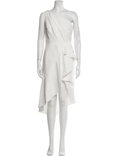 Pre-owned Anne Barge One-shoulder Midi Length Dress In Multicolor