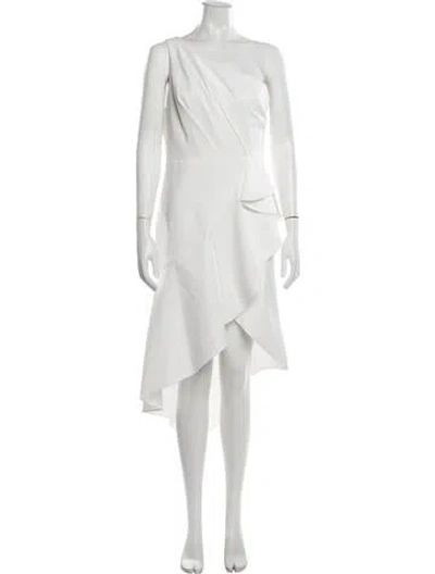 Pre-owned Anne Barge One-shoulder Midi Length Dress W/ Tags In Multicolor