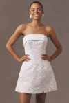 Anne Barge P. S. I Love You Strapless Jacquard A-line Mini Dress